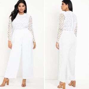 NEW Eloquii Lace Wide‎ Leg Jumpsuit, women's size 20